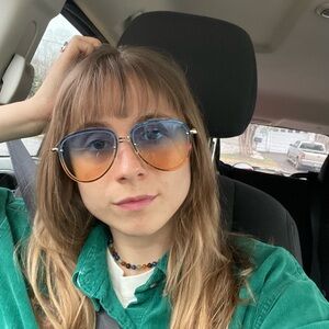 Blue and Orange Gradient Sunglasses